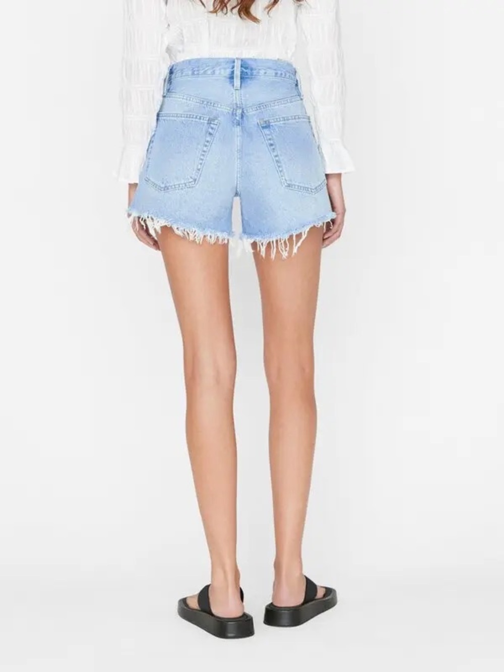 Frame Denim Shorts Womens 26 Le Super High Short Zona Wash Raw Hem - Picture 5 of 10